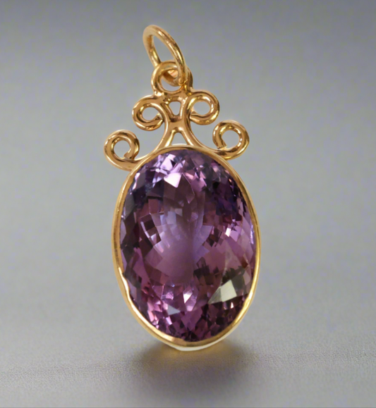Enchanted 18ct Gold & Sterling Silver Amethyst Pendant