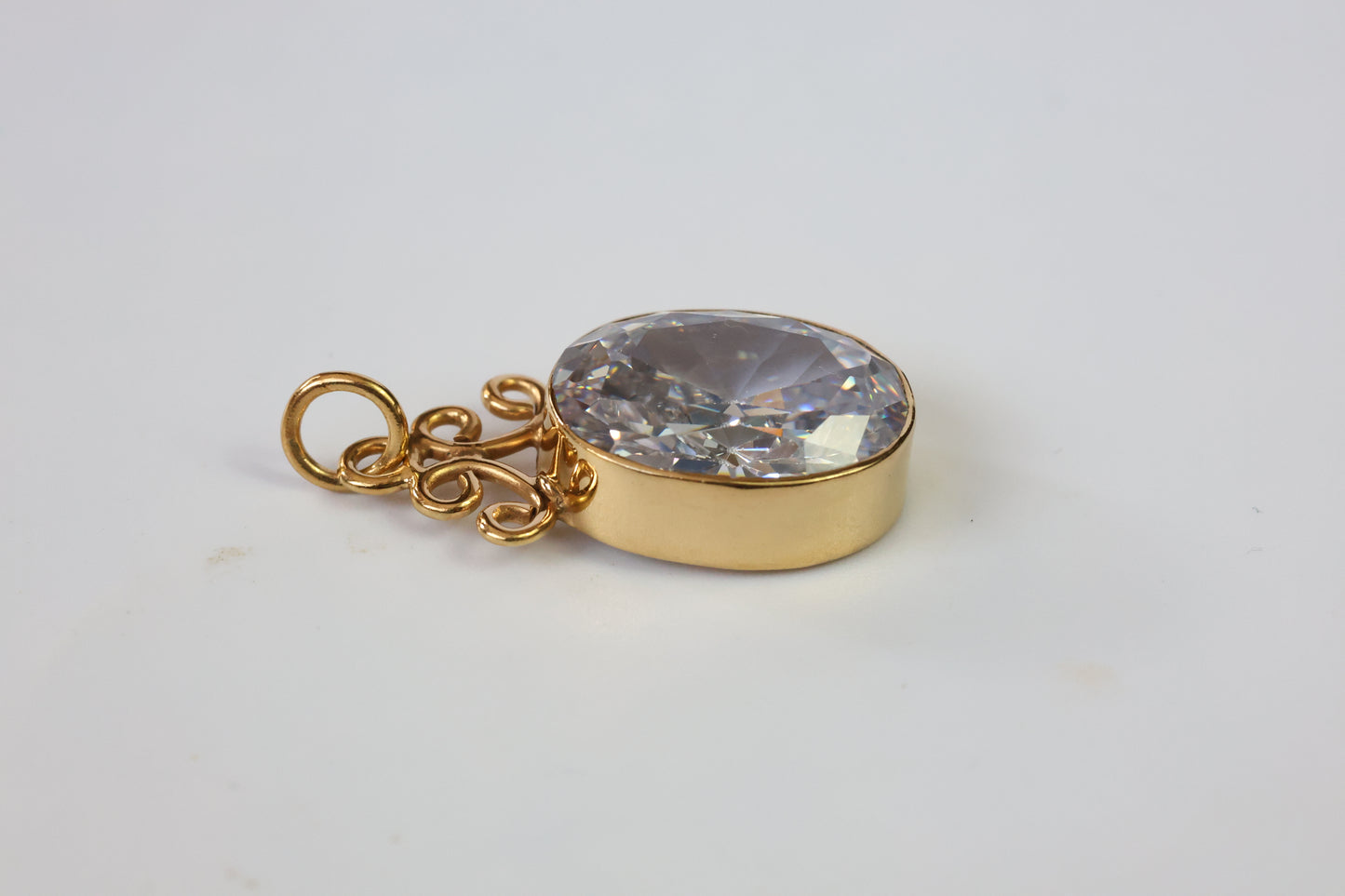 Enchanted 18ct Gold & Sterling Silver White Zircon Pendant