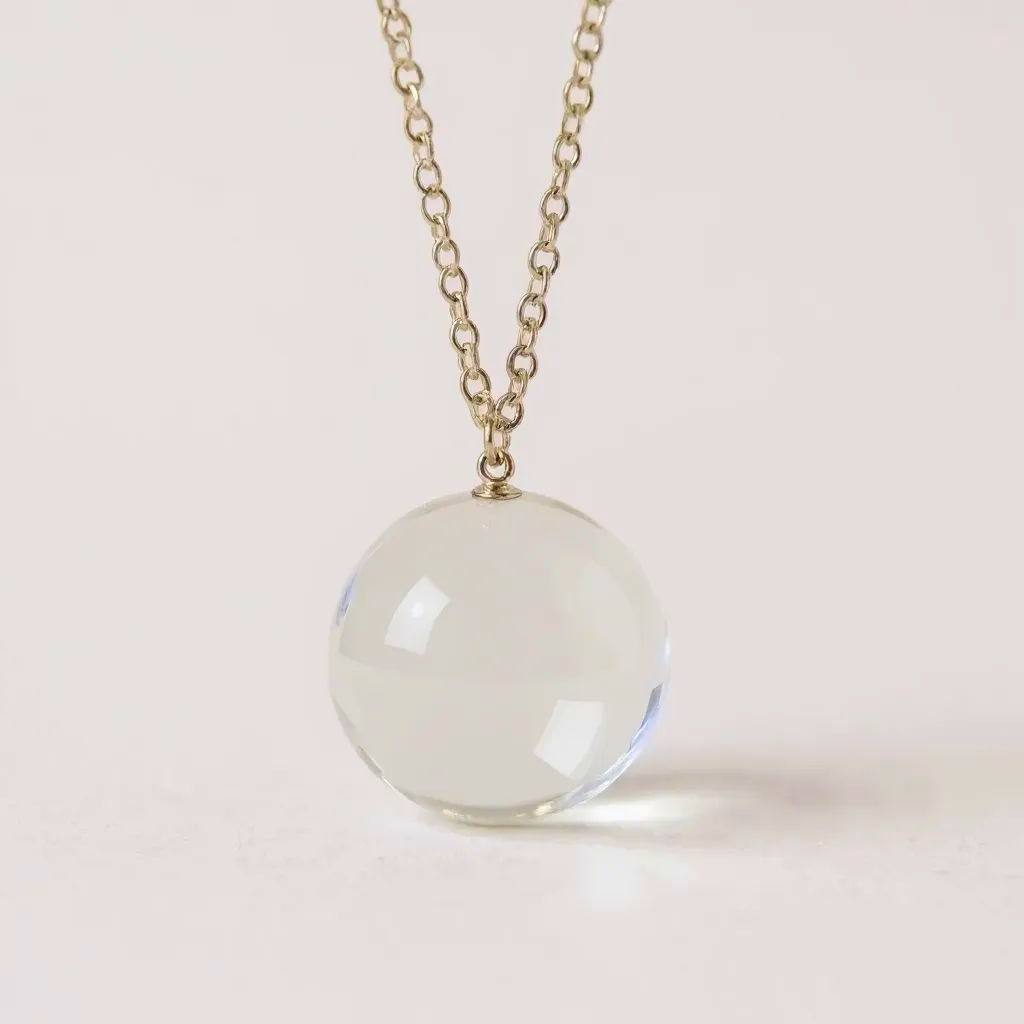 9ct Gold Crystal Quartz Orb Pendant