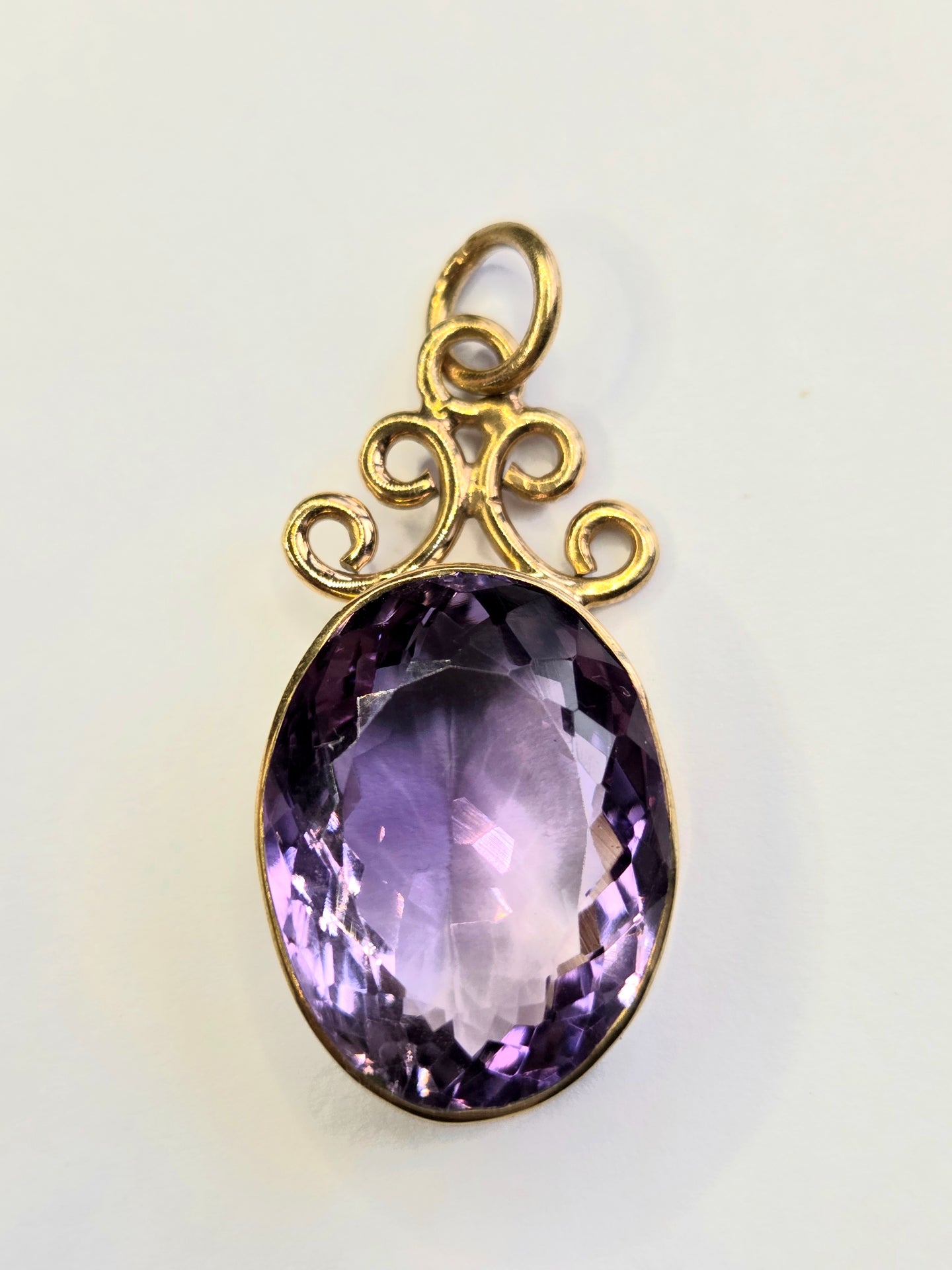 Lavender Scrollwork Amethyst Pendant - Enchanted Fables