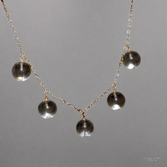 Crystal Orb Necklace 9ct Yellow Gold