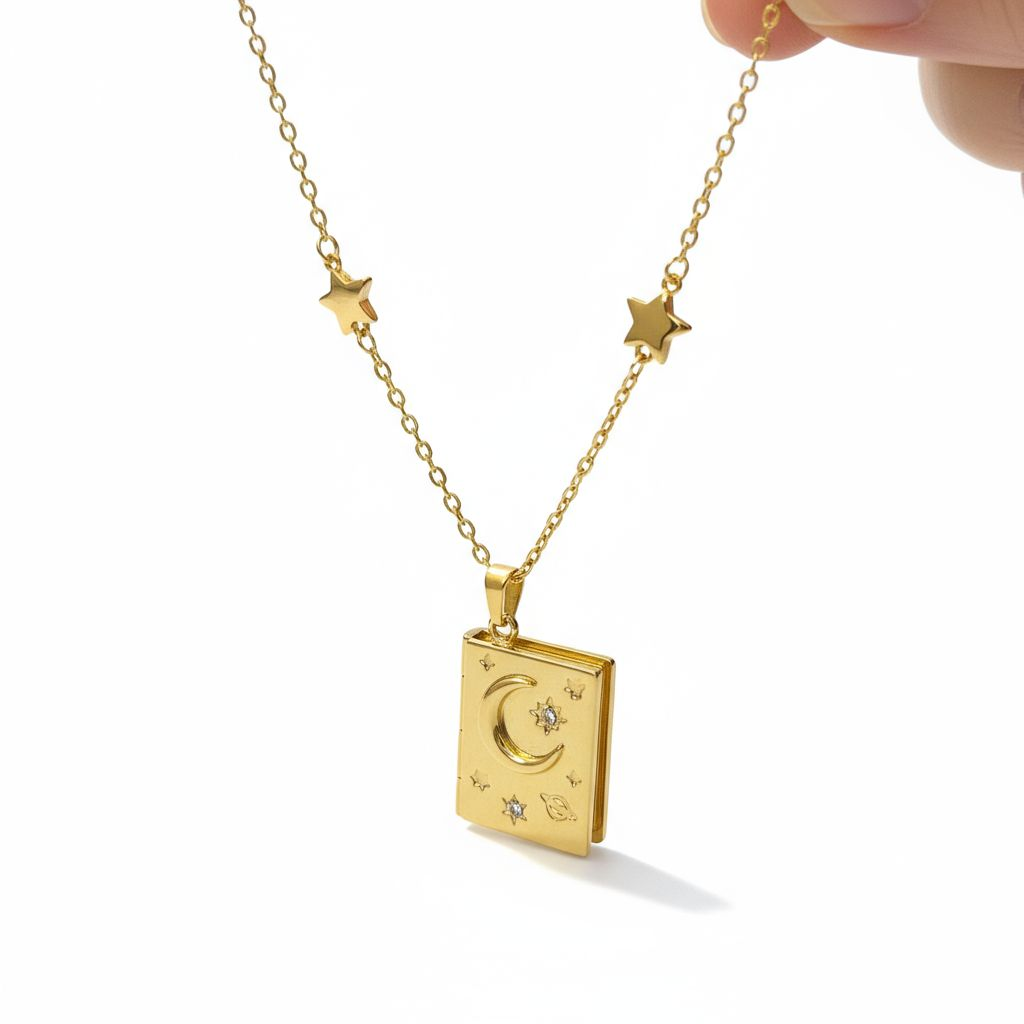 'The Moon & Stars' Soul Mate Book Locket