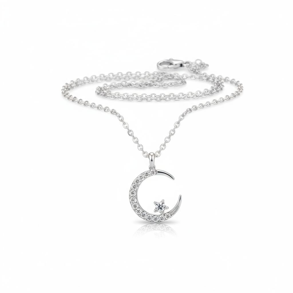 'The Moon & Star' Pendant Necklace