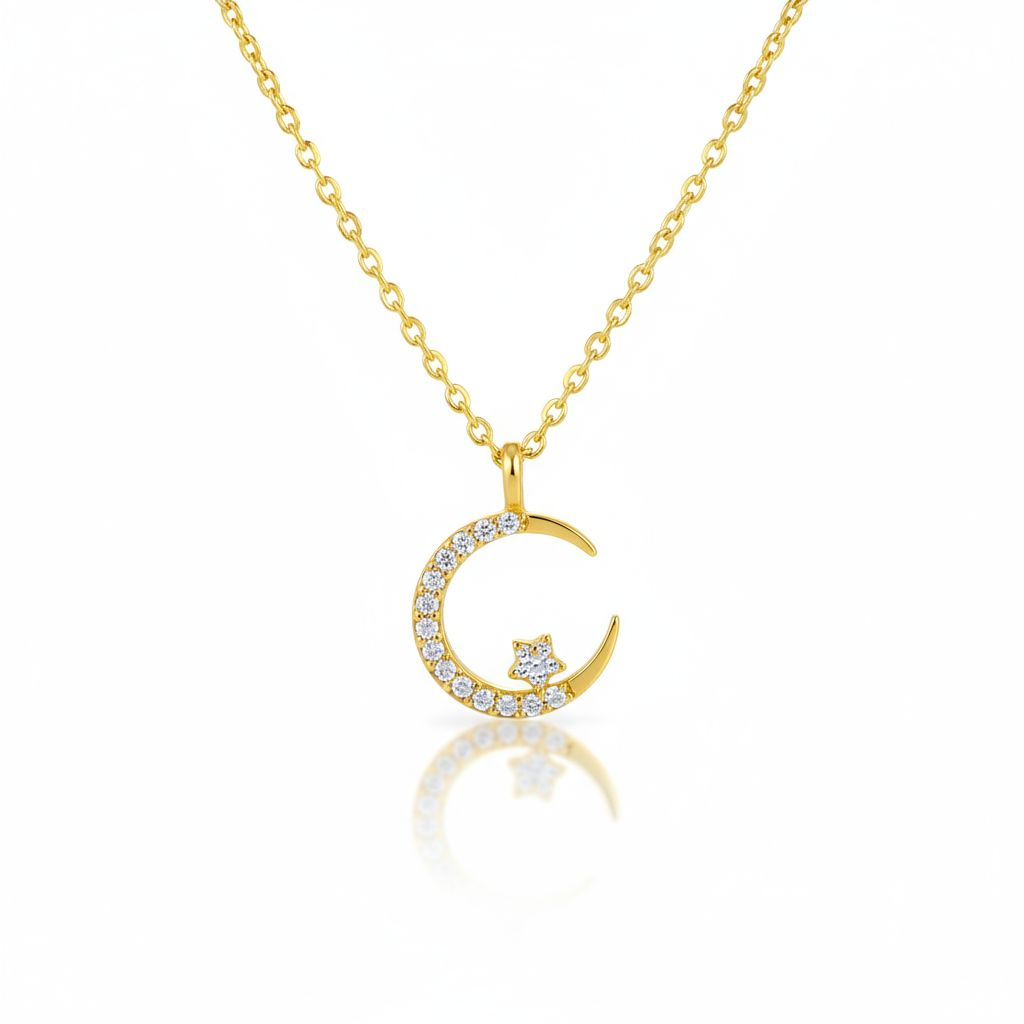 'The Moon & Star' Pendant Necklace