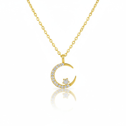 'The Moon & Star' Pendant Necklace - Enchanted Fables