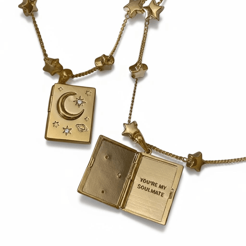 'The Moon & Stars' Soul Mate Book Locket - Enchanted Fables