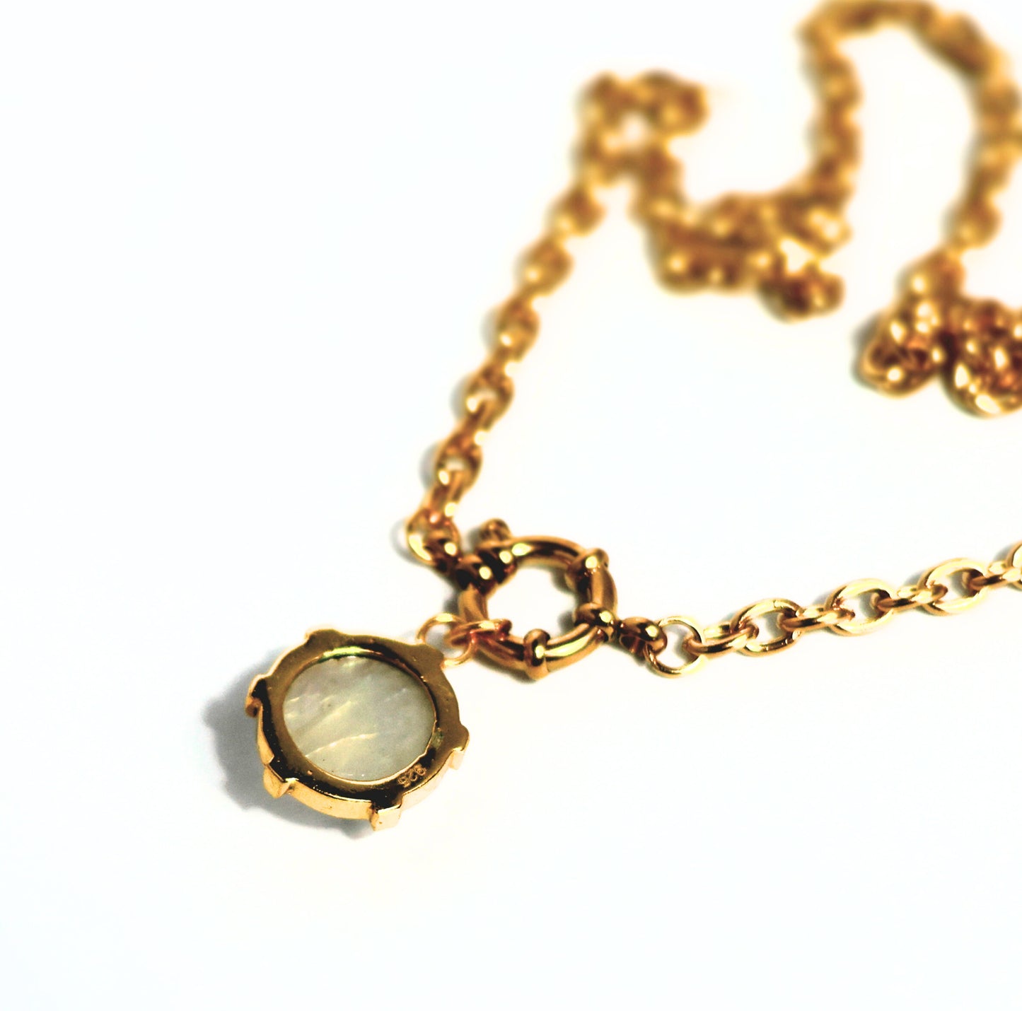 Man On The Moon Pendant Necklace Carved Moonstone