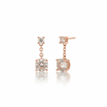 Rose Gold Solitaire Chain Earrings - Enchanted Fables